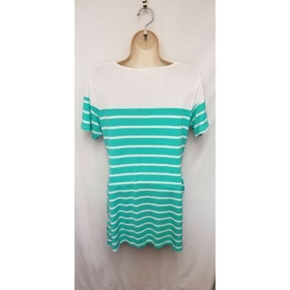 Yelete Multicolor Green & White Striped Dress Size M - Picture 6 of 7